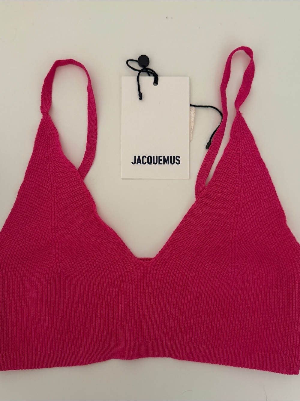 Le Bandeau Valensole knitted bralette Jacquemus Hot pink